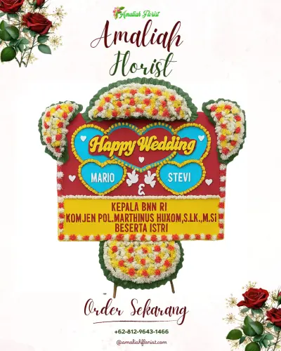 Karangan Papan Bunga Pernikahan di Babalanlor